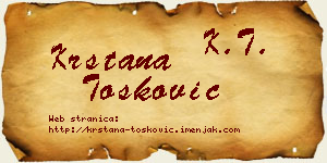 Krstana Tošković vizit kartica